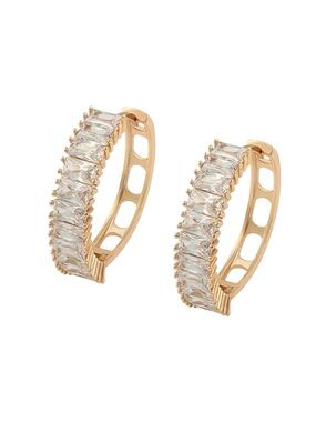 LAST ONE🔥 18K Gold Plated Hoop Earrings with Baguette Zircons
